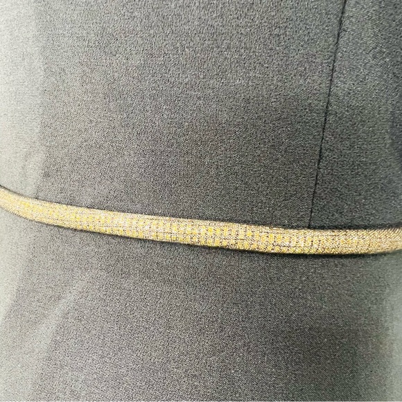 GENEVIE Black Mini Dress Gold & Sheer Bell Sleeve Dress NWT Size Small Medium - Picture 7 of 14